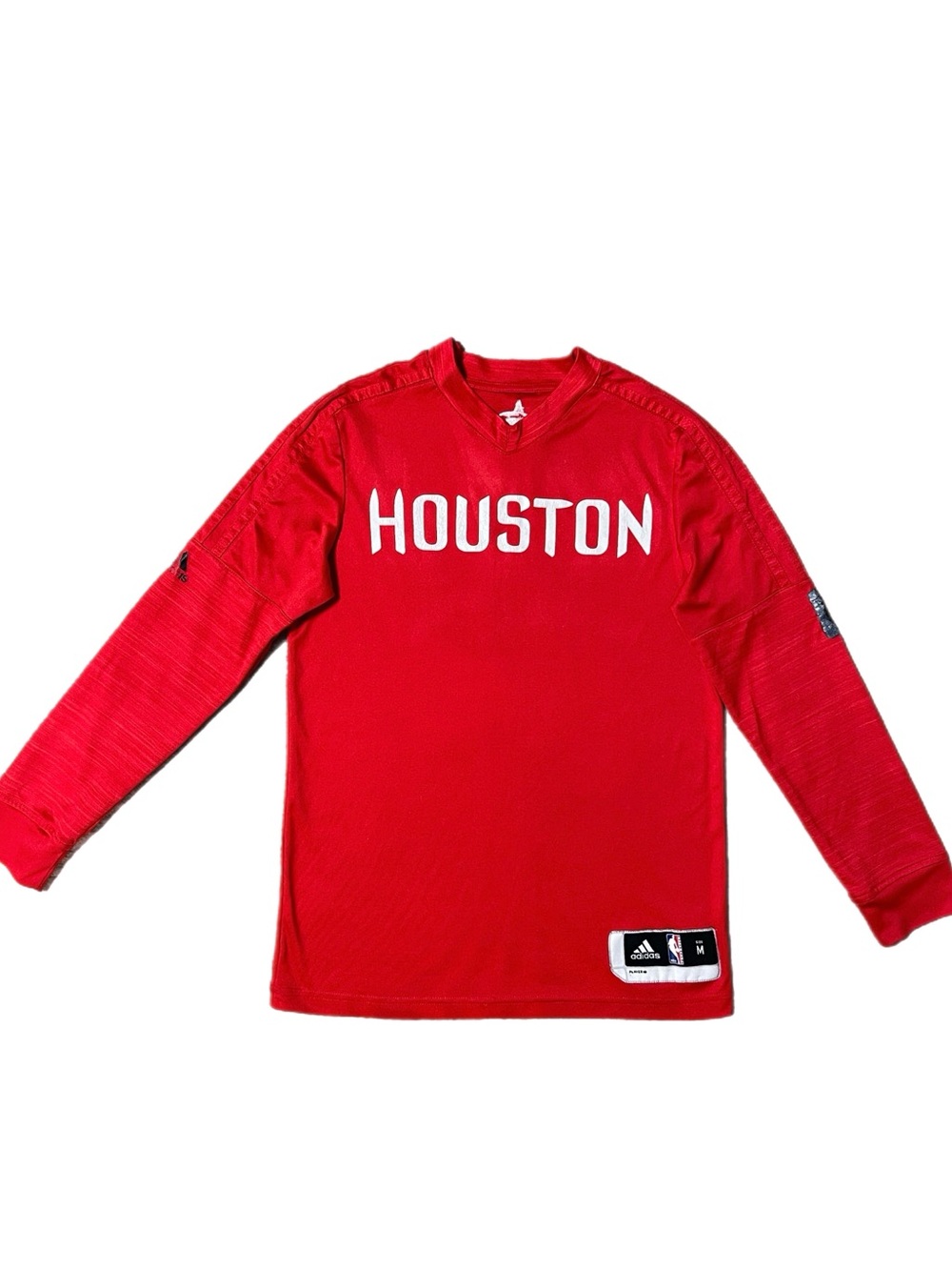 Adidas Houston Rockets Embroidered Jersey Long-Sleeve Shirt